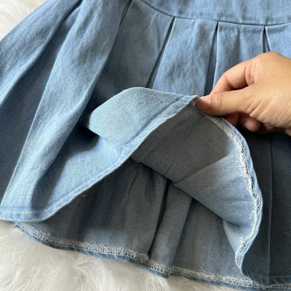 Two Piece Sets Women Sexy Dress Sets Skirt Set Sling Sleeveless Casual Denim Tops Short Skirts A Line Elegant Splice Y2k Summer 250605