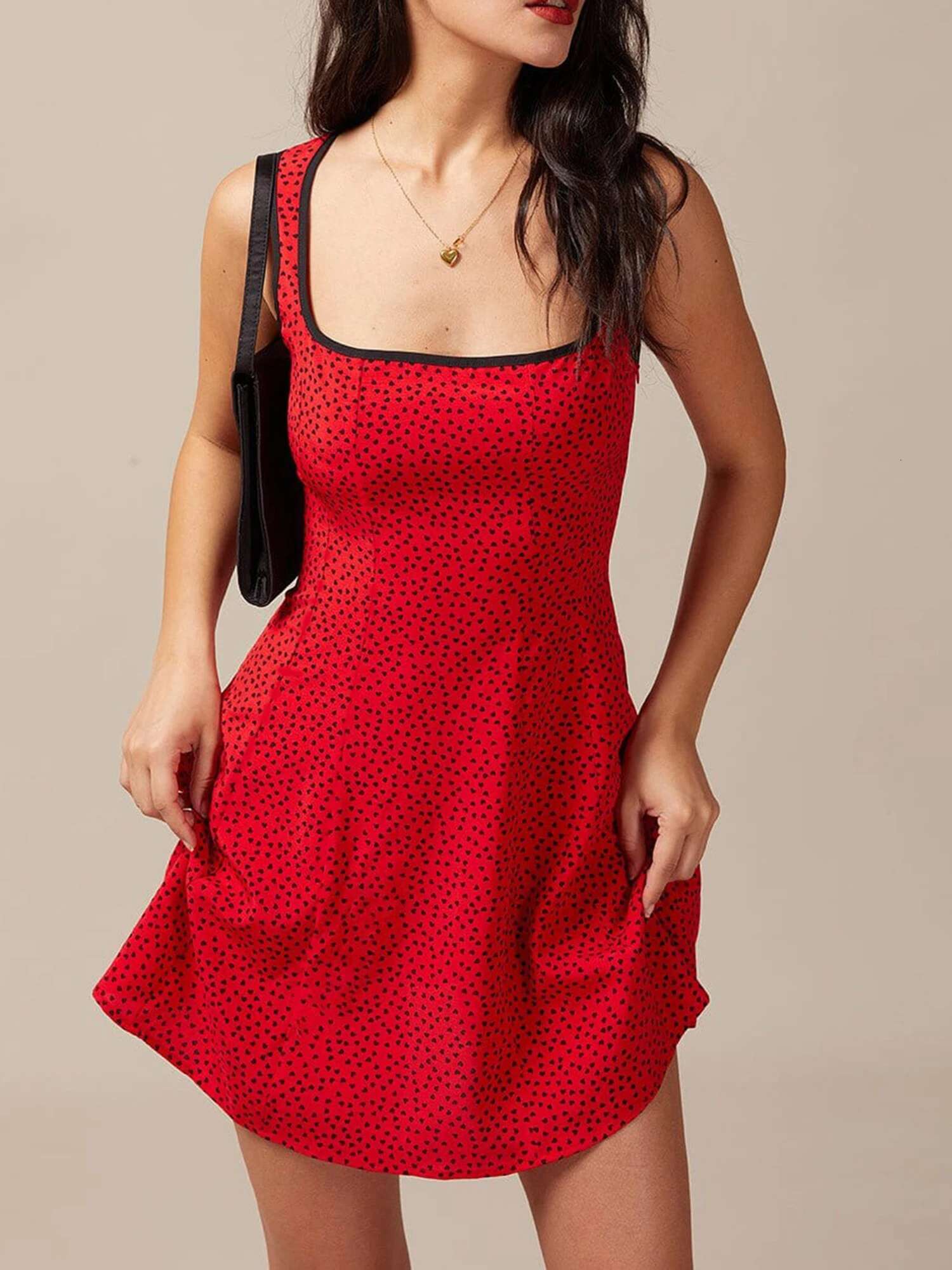 Womensleeveless V-neck Floral Print A-line Dress Summer Beach Tank Dress Casual Mini Dress with Pockets