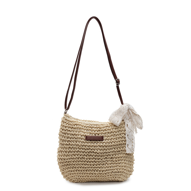 designer Woven Straw Crossbody Bag for Women Large Capacity 2025 New Summer Versatile Bucket Bag Beach Vacation Beach Bag