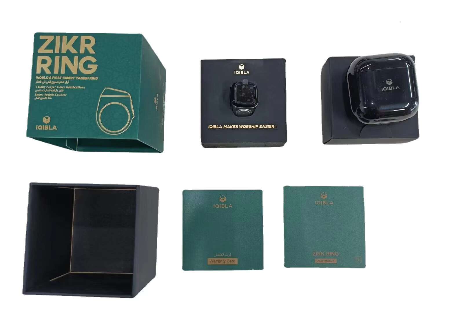 Iqibla Zikr Ring Tasbeeh Smart Counter Compass-Plastic Resin or Alloy Case