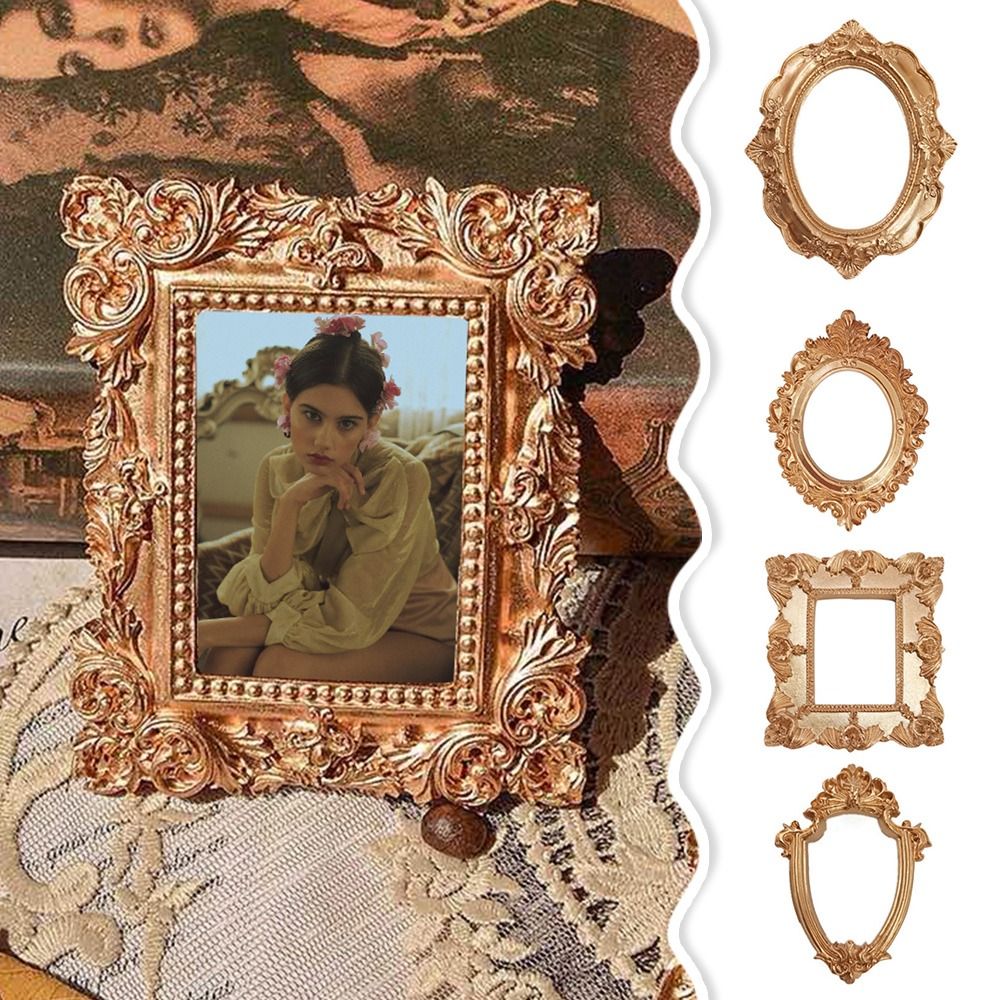 Wall Decoration Vintage Golden Retro Frame Decorative European Victorian Style Pictures Frames Shooting Photo Props H260306