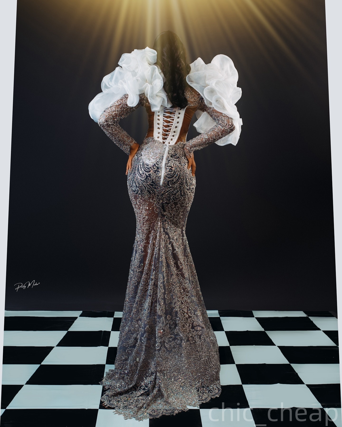 Ivory Mermaid Prom Dresses 2025 Sequined Crystals Ruffles Sparkly Evening Formal Party Second Birthday Engagement Gowns Plus Size Dress For Special Oc