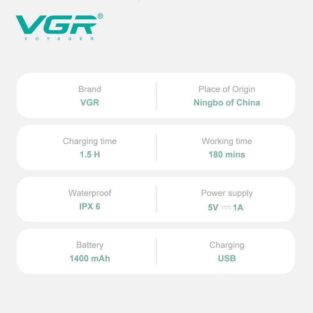 VGR Professional Epilator Electric 5In1 Rechargeable LED Multifunctional Care Hair Remover Women V-759