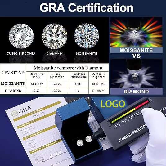 In stock Moissanite Screw Stud VVS 925 Sterling Silver Jewelry Diamond Earrings With GRA Certificate For Men Women