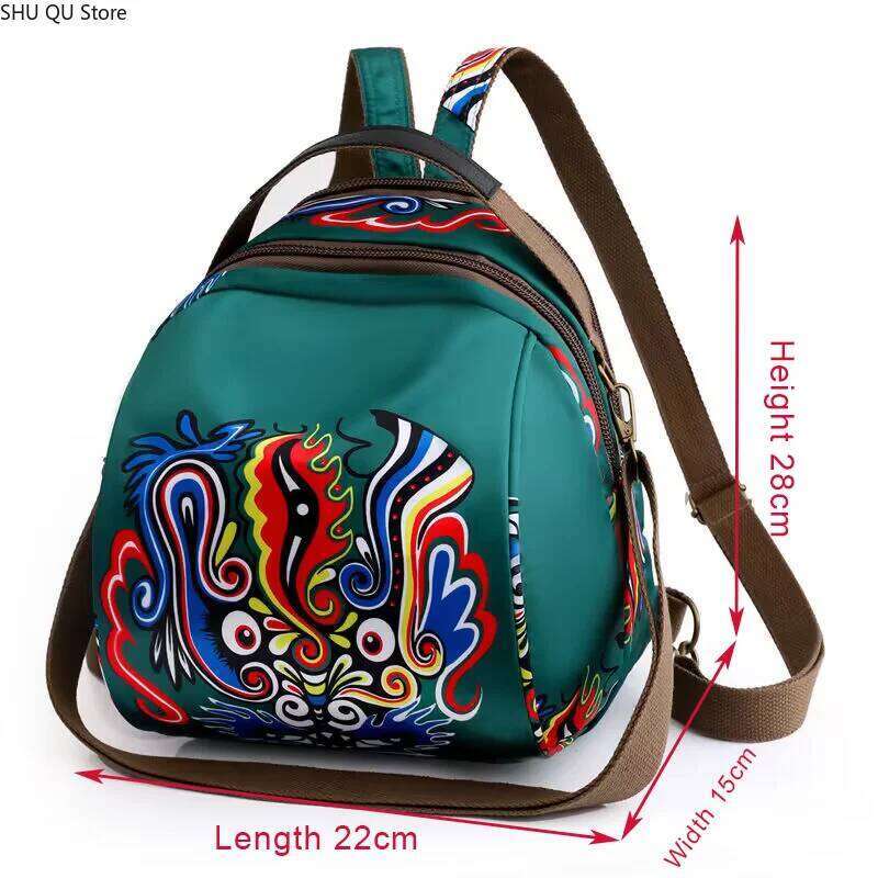 2025 Spring New Designer Printed Waterproof Oxford Fabric Ladies Backpack Large Capacity Travel Bag Bolso Mujer