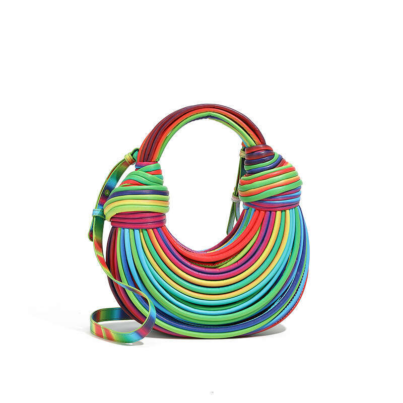 New High-Quality Handwoven Women's with Unique Creative Knotting, Ramen Dumpling Cloud Portable Crossbody Bag Handbag