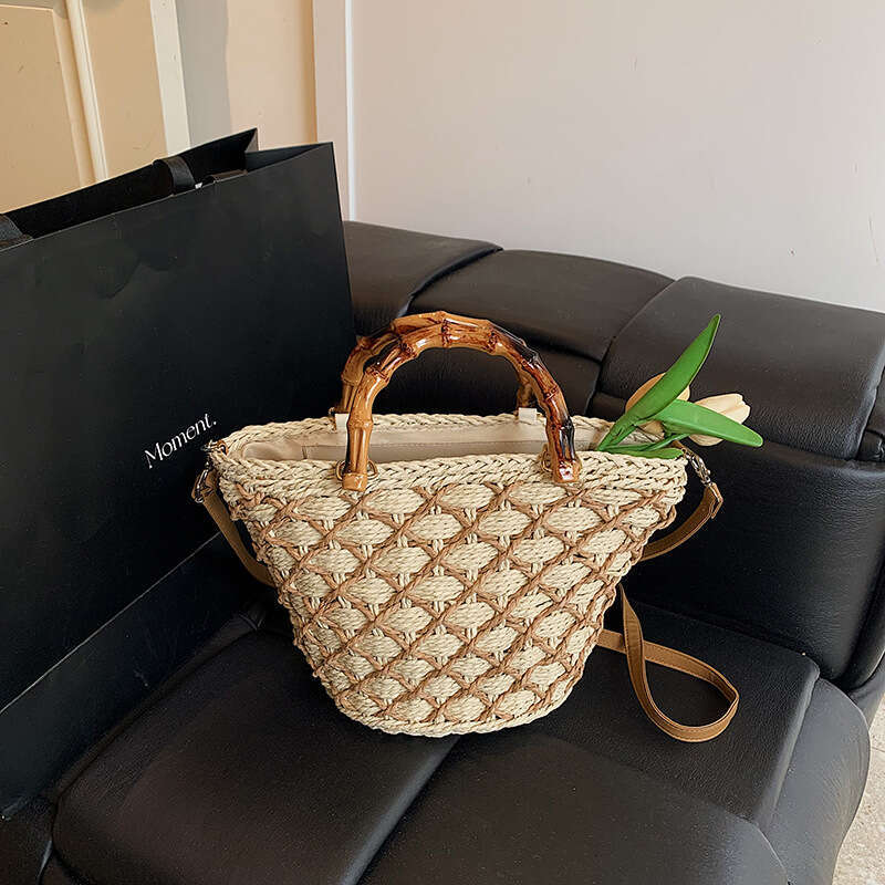 Handwoven for Women 2025 New Beach Vacation Handheld Basket Summer Crossbody Straw Bag