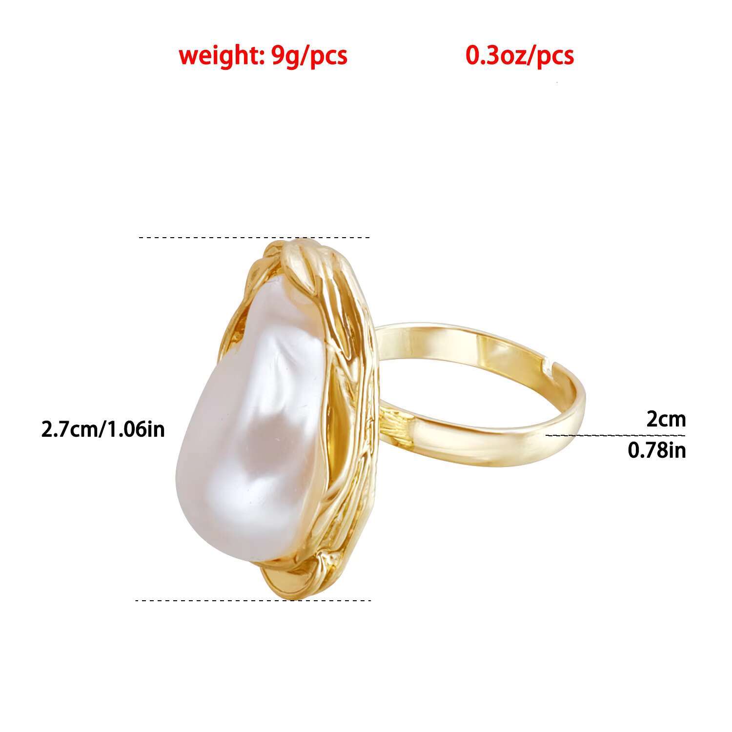 18K Gold Plated Summer Opening Simple Casual Jewelry Popular and Versatile Hawaiian Shell Ring