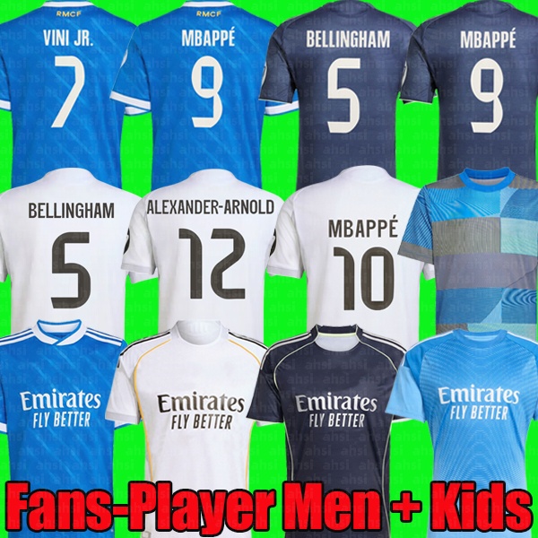 25 26 fans player MBAPPE BELLINGHAM football shirts VINI JR MODRIC CAMAVINGA men kids kit sets 2025 soccer jersey women