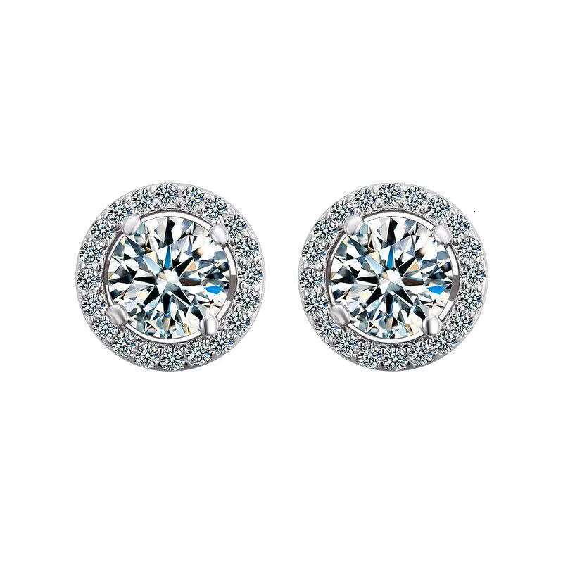 D VVS Moissanite Diamond Ear Studs Earrings Gold S925 Sterling Silver Women Men Real 9K 10K 14K 18K Solid 5mm 6.5mm 8mm 1ct Box