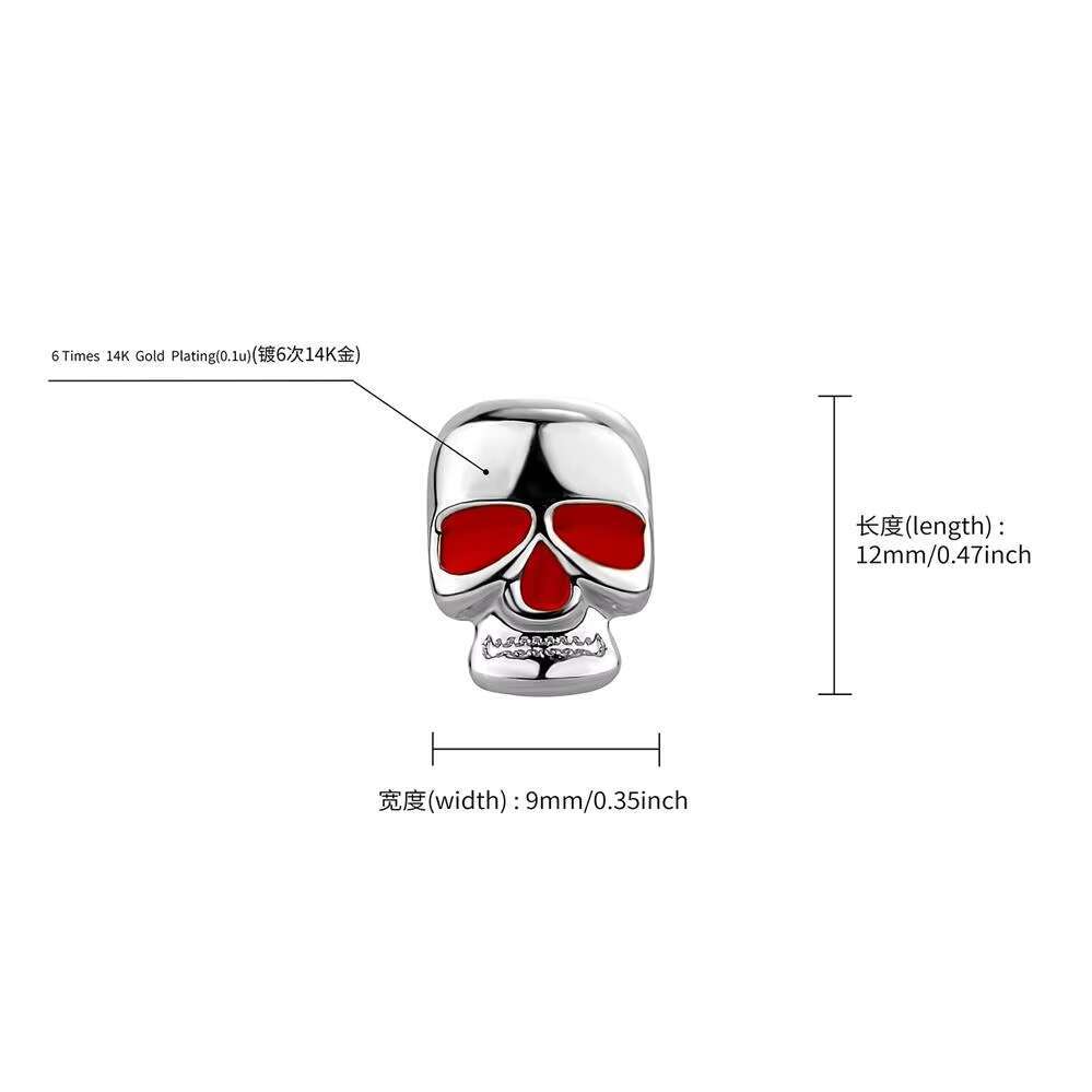 Factory Stock Wholesale Halloween Braces Jewelry Silver Gold Metal Color Plating Iced Out Brass Red Eye Skull Hip Hop Grillz