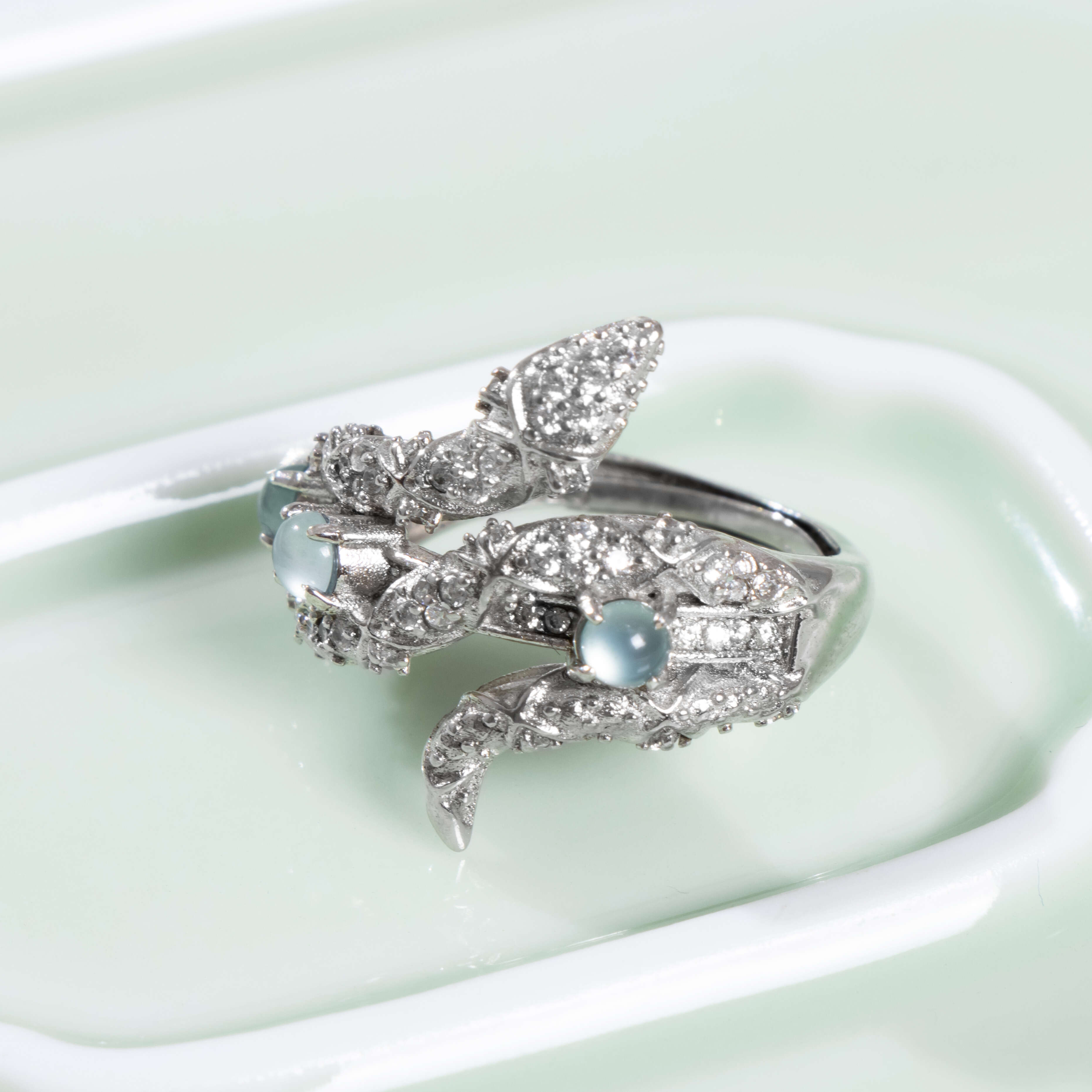 Wholesale Vintage 925 Sterling Silver Snake Ring Unisex Jewelry Natural Jade Inlay Weddings Anniversaries Direct