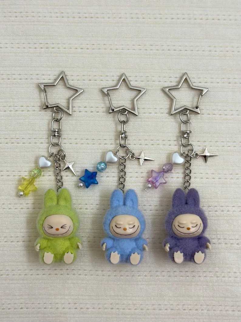 Handmade plug-in toy Labubu keychainXJ250607
