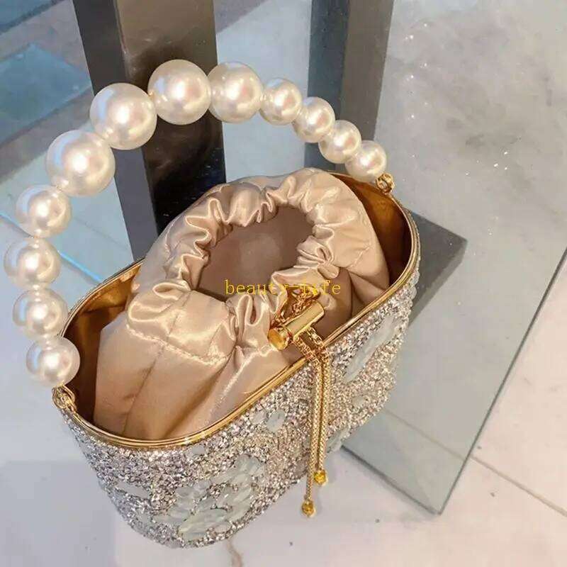 Glittering Banquet For Women Girl Wedding Handbag Purse Chain Strap Shoulder Rhinestones Evening Bag 517D