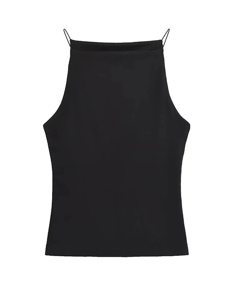 Womens Solid Color Halter Tank Top Sleeveless Vest Thin Straps Camisole Summer Casual Fashion Wear 250527