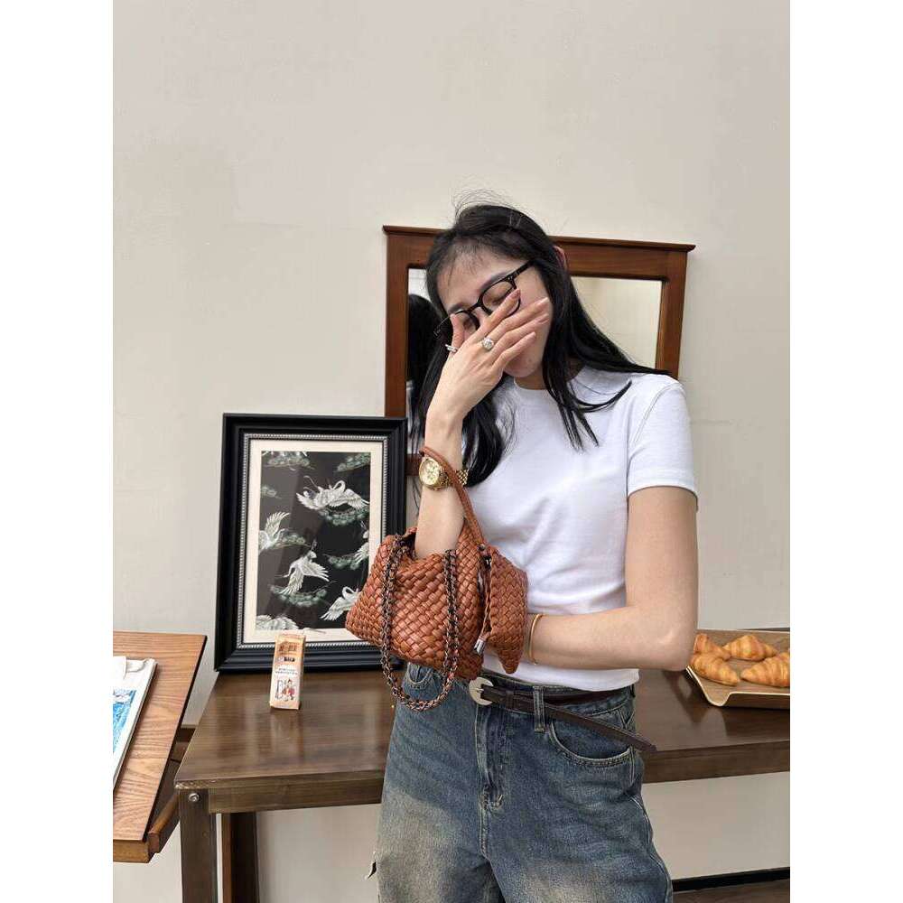 High Quality Handwoven Small Tote Handbag New Soft Leather Women s Fashion Shoulder Crossbody Bag