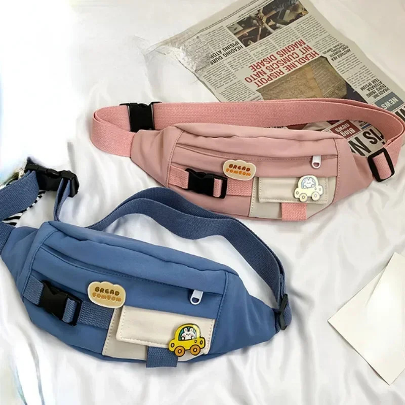 Waist Bags For Women Canvas Leisure Solid Color Fanny Pack Girls Cute Crossbody Chest Bag Belt Packs 250605