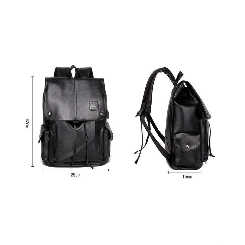 Fashion Brand Leather Men Backpack Business Male Laptop Daypacks Large Capacity Travel College School Bag Rucksack