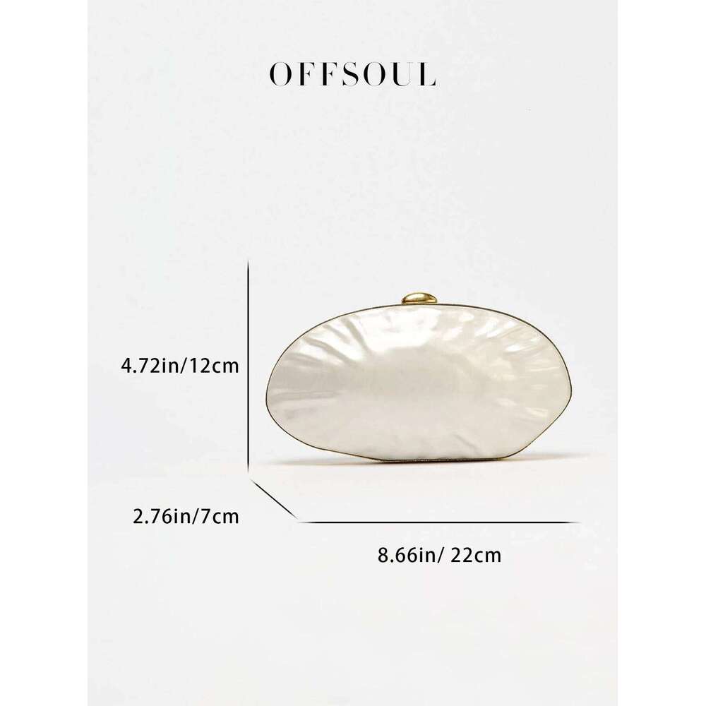 Mermaid Series White Pearl Effect Hard Shell New Wedding Dress For Bride With Evening Bag