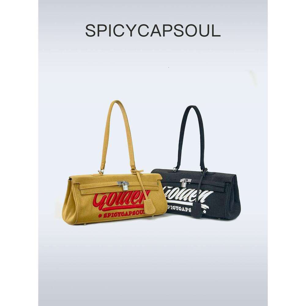 Prank SpicyCapSoul Chi Jinwu Niche oz Denim Canvas Heavy Embroidery Kelly Bag