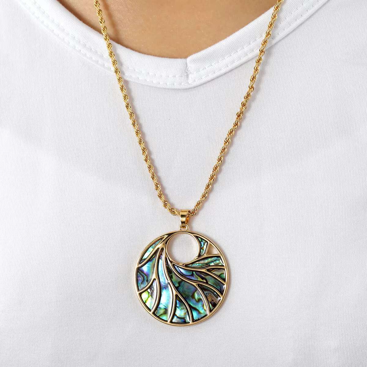 Hawaiian Jewelry Wholesale Hawaiian Jewelry Sets Frederic Sage 14K Abalone Necklace Set Gold Plated