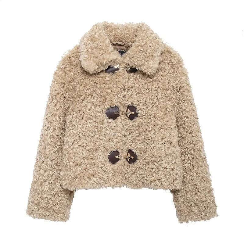 2025 Women's Teddy Faux Sheepskin Coats for Warm Winter Fluffy Jacket Women Short Hairy Coat Woman