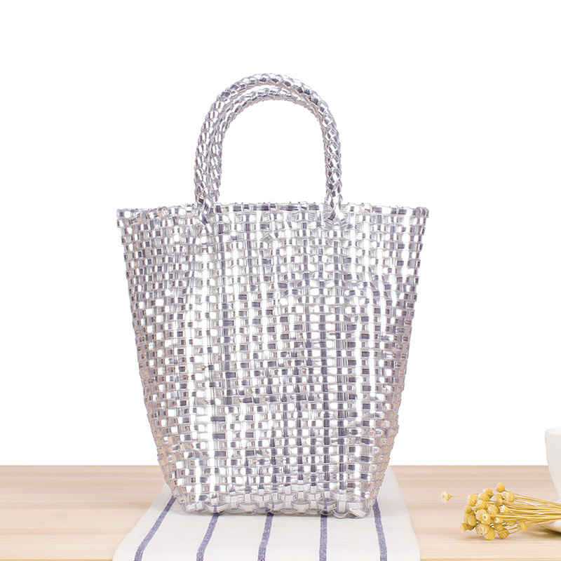 Luxury Brand Designer Bag One Piece Dropshipping New Beach Bag Simple Versatile Solid Color Crossbody Bag Pure Polyurethane Woven Bag Handwoven Women&