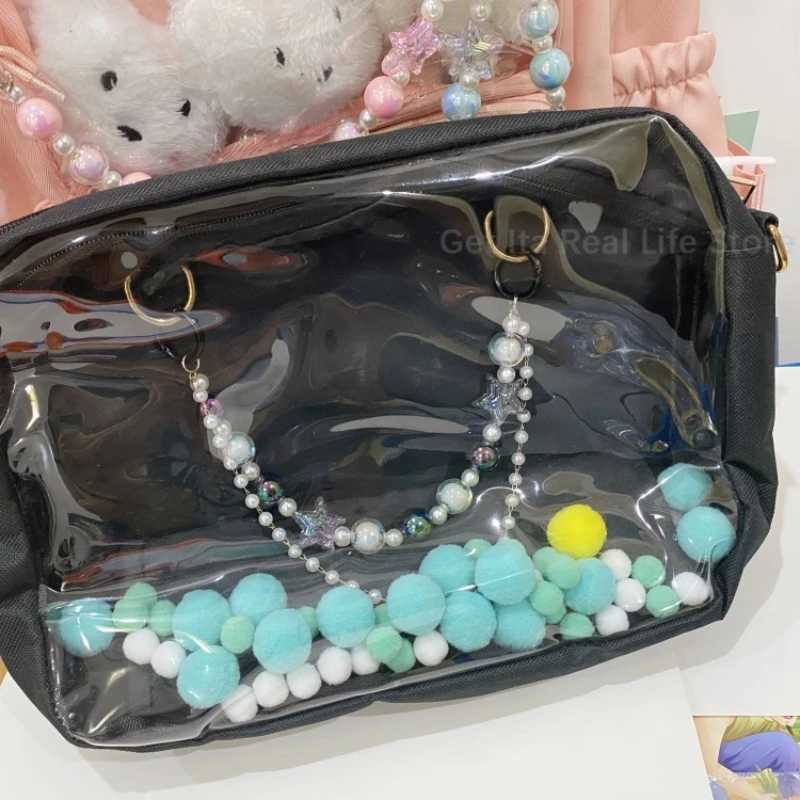 Italife Blue Chain Stars Pearls Double Chains Ita bag Accessories Pink DIY Candy Shining Star Chain Anime ItaBag Decoration H335 XJ250607