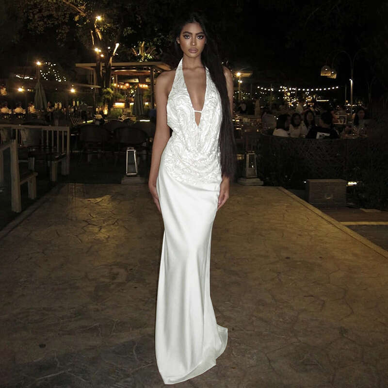 European American Style Spring and Summer Women's Solid Color Slim Fit Halter Neck Tank Top High Waist Bodycon Skirt 2025 New Casual Fashion Tren