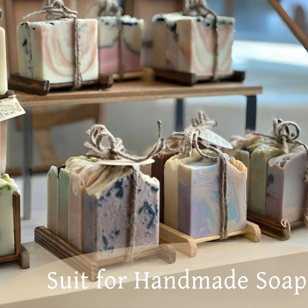 10-50PCS Soap Bags Wood Soap Dish Tray Hand Craft Soap Holder Bath Gifts Bar Soap Pouch Birthday Christmas Gift Soap Supplies 250604