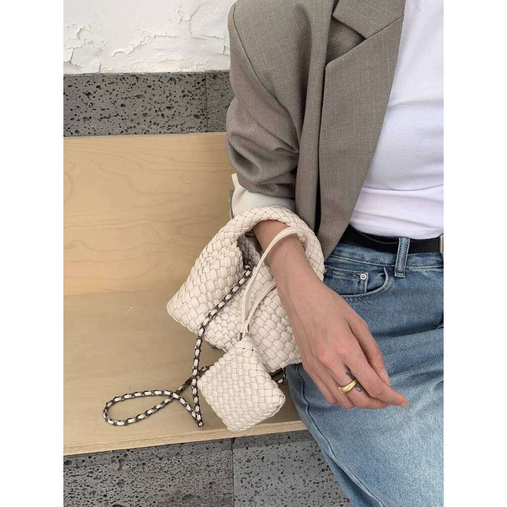 High Quality Handwoven Small Tote Handbag New Soft Leather Women s Fashion Shoulder Crossbody Bag