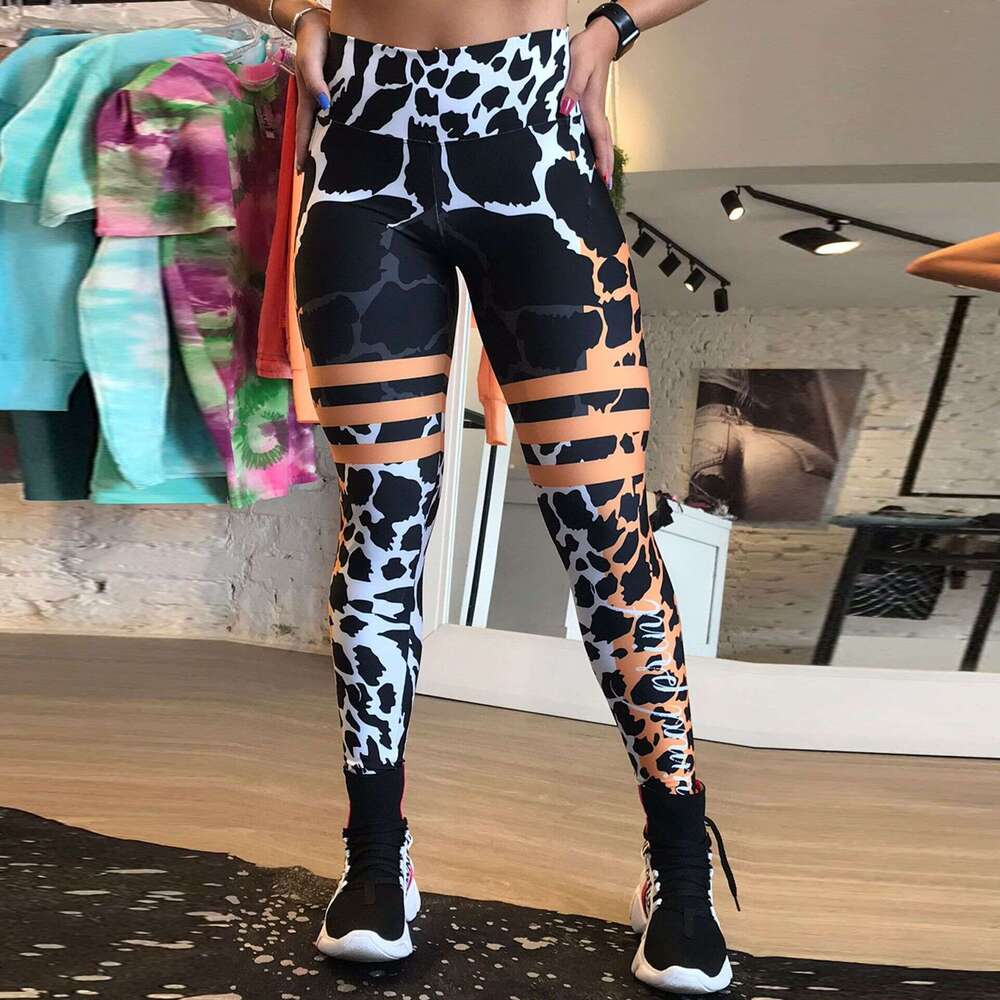 European and American Elastic Tight High Waist Hip-lifting Sports Fiess for Women Leopard Print Yoga Pants 2025 Elegant Versatile New Trendy Fashion I