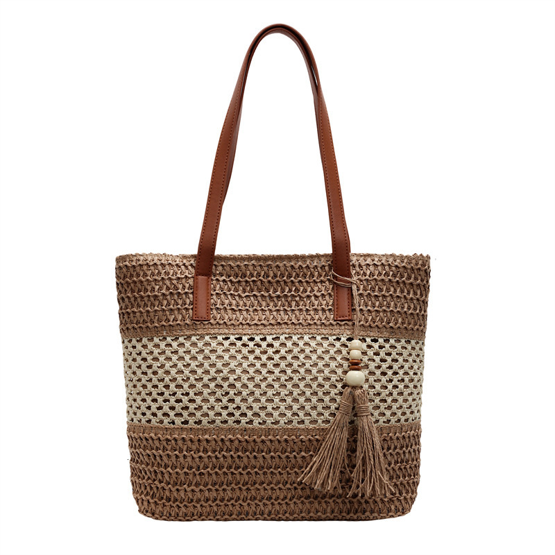 designer Large Capacity Straw Woven Bag for Women 2025 New Fashion Beach Vacation Style Woven Bag High-end Beach Tote Bag