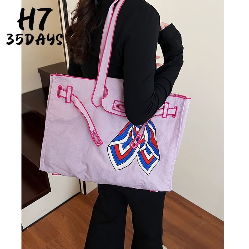 Free shipping designer Bow Embroidery Tote Shoulder Bags Eco-friendly single crossbody square bag high-capacity for women Canvas