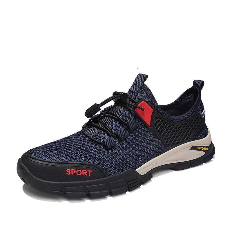 Summer New Large Size Mesh Breathable Sneakers Men's Hollow Out Hole Outdoor Sports Hiking Shoes