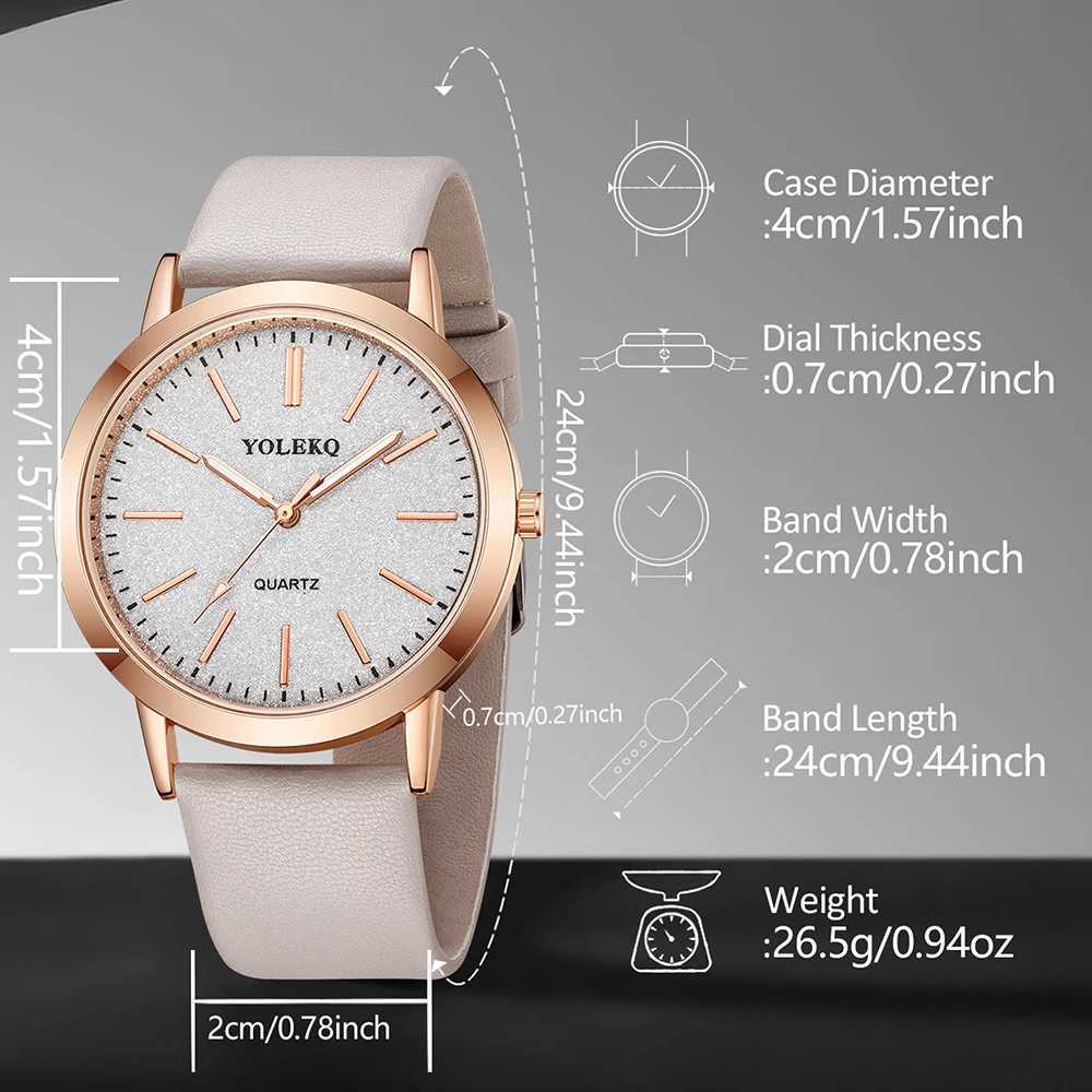 6PCS Womens Set Fashion Trend Instagram Style Womens Quartz Necklace Earrings Jewelry Set Holiday Gift Z250607