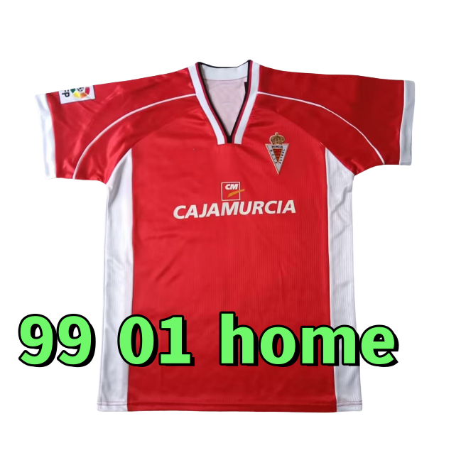 25 26 Real Murcia Soccer Jerseys rubio Rodrigo 2025 Leon Carrillo gonzalez red home retro 99 01 Football Shirts Men Uniforms