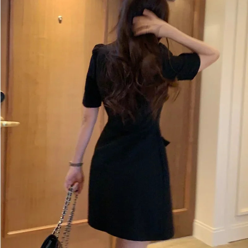 Korean Chic Tweed Dresses Small Fragrance Women Dress Short Sleeve Vestido Summer O-neck Dresses Elegant Robes 250603
