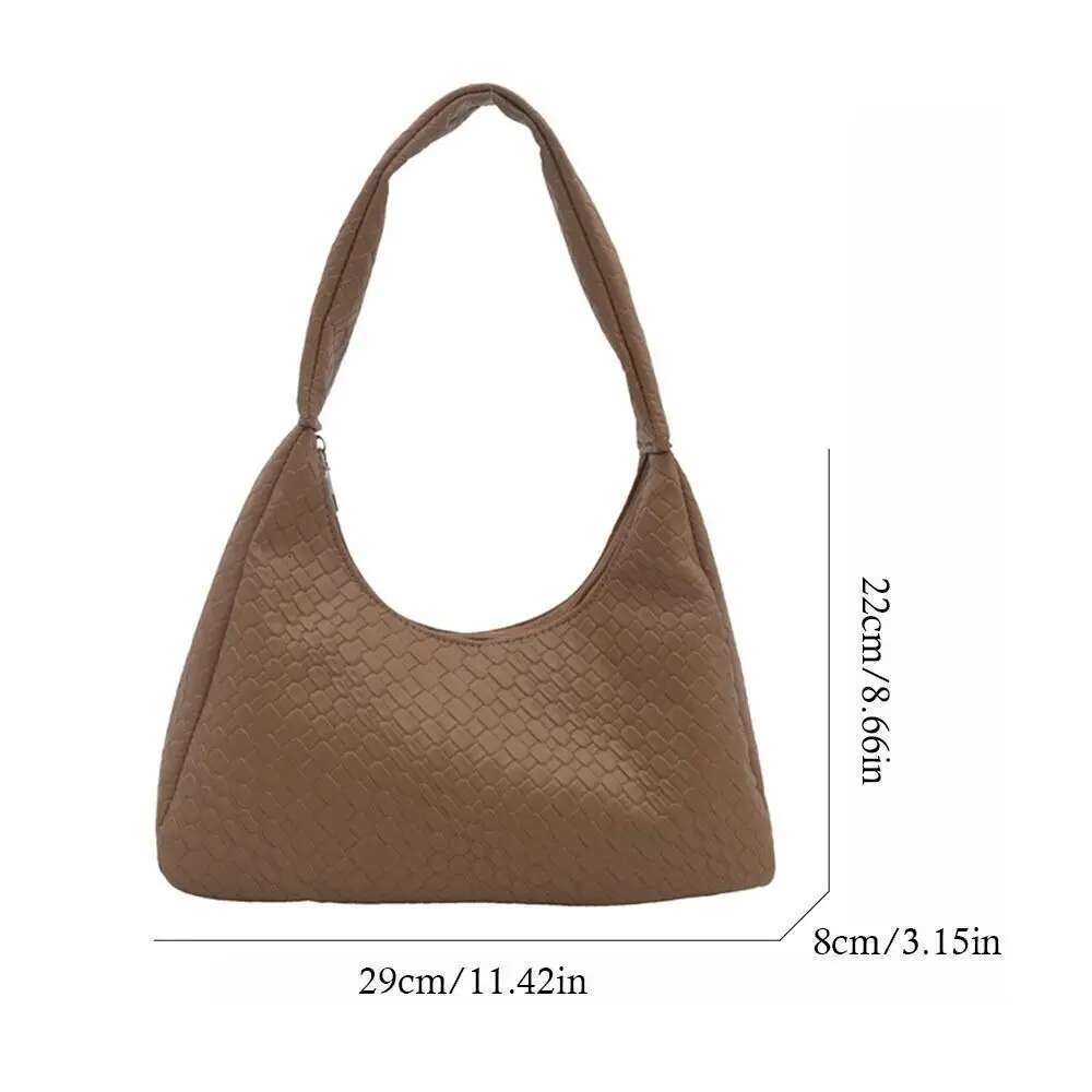 New French Style Tote for Women PU Leather Single Shoulder Underarm Bag Designer Handbag Travel Expanding Folders bag