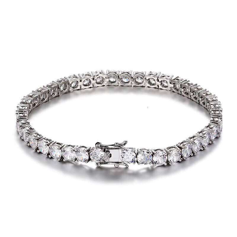 Gold-Plated Hip-Hop CZ Cubic Zirconia Women's Tennis Bracelet