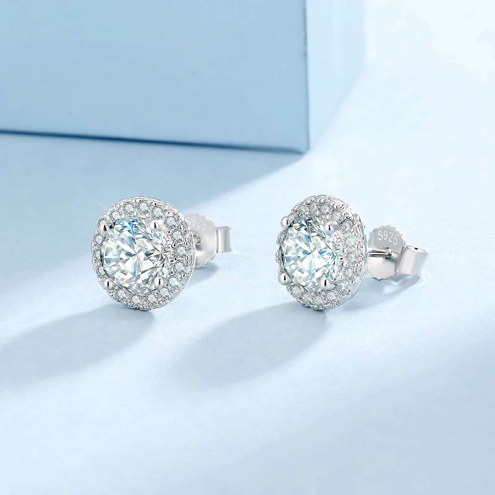 Luxury Wedding Stud Earring 925 Sterling Silver Gold Iced Out Moissanite Women Jewelry Diamond Earrings Moissanite for Brides