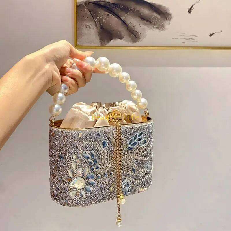 Glittering Banquet For Women Girl Wedding Handbag Purse Chain Strap Shoulder Rhinestones Evening Bag 517D