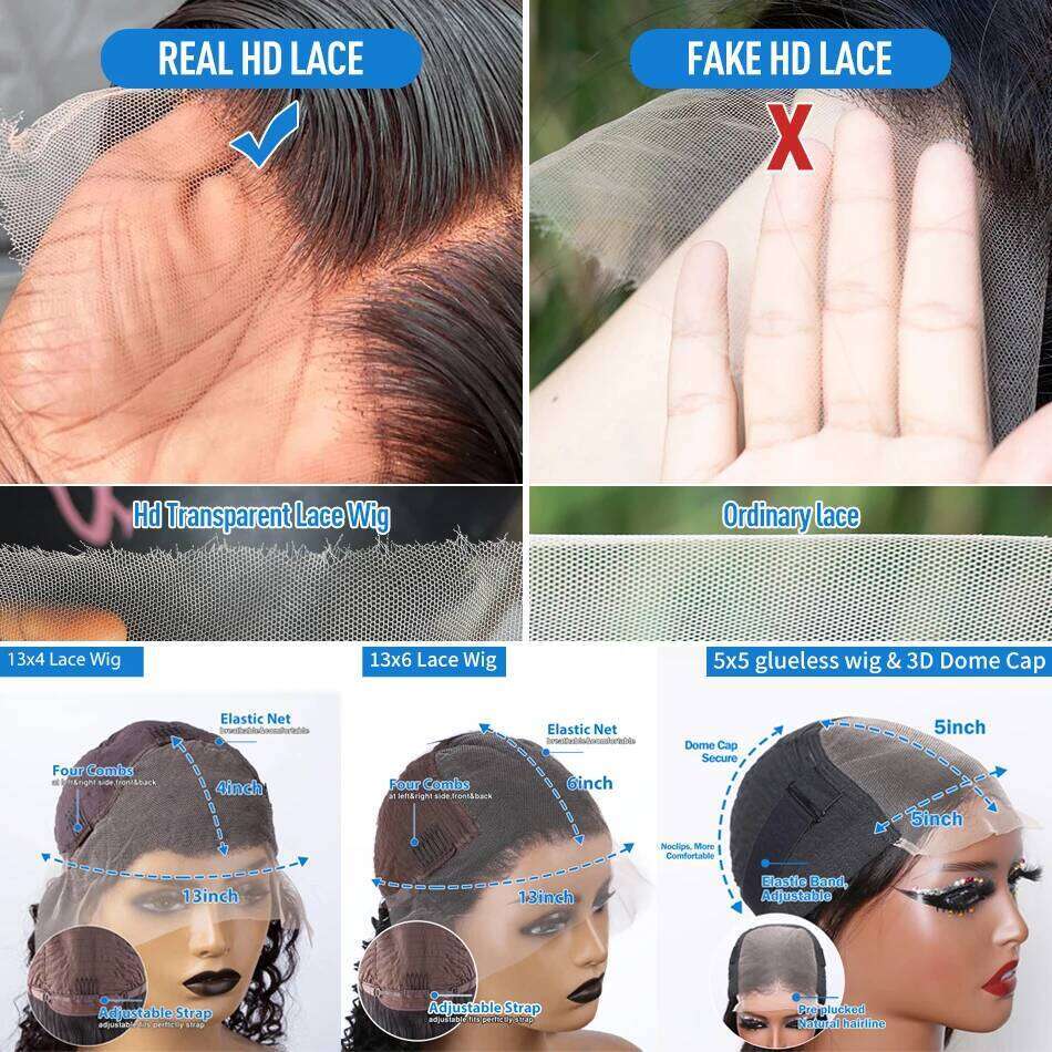 NAMM Xcurly Curly Short Bob Human Hair Wigs 13x4 13X6 HD Lace Frontal Brazilian Deep Wave 5x5 Closure Wig For Women Pre Plucked