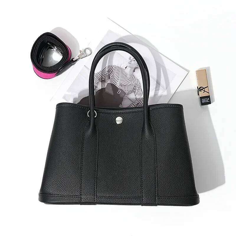 Paper With Handles Organizer Handbag For Woman High-End Minimalist Leather Tote Portable Makeup Bag Shoulder Crossbody Bags