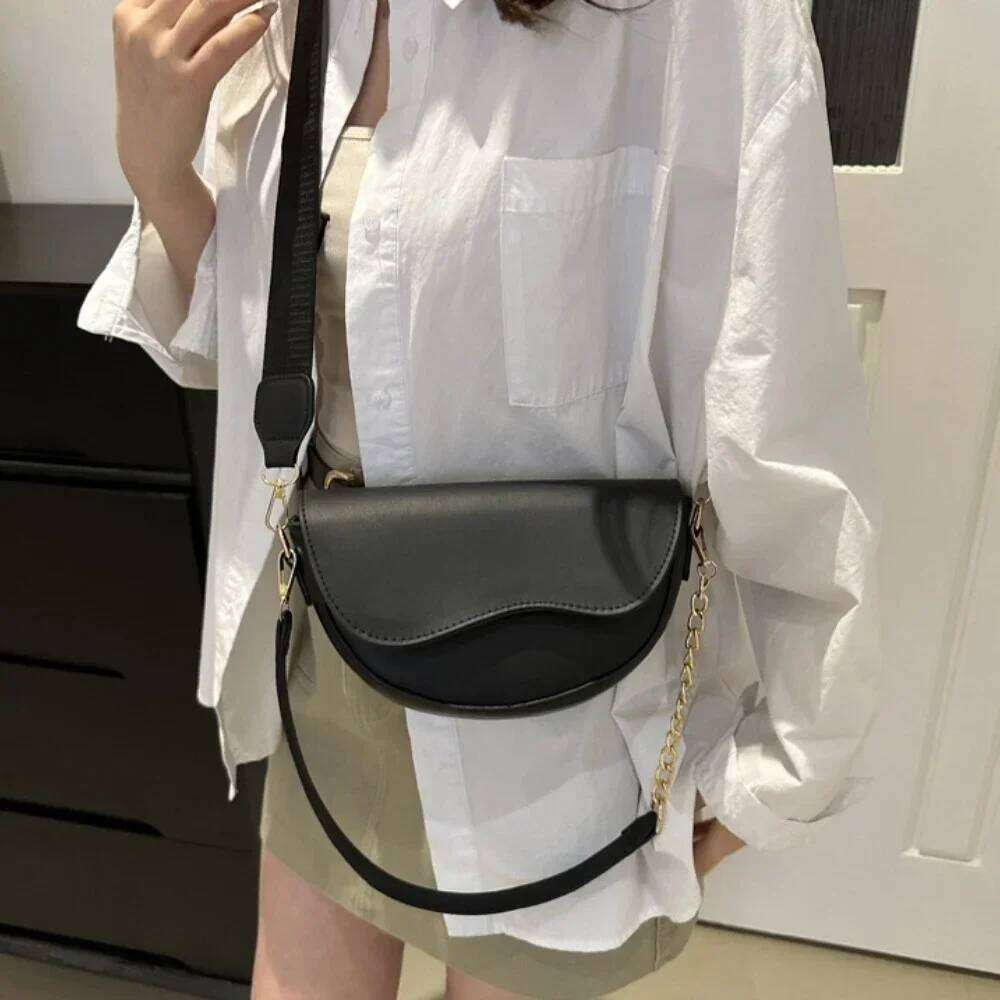 Women Vintage Double Straps Shoulder New Solid Color Simple Crossbody s Bag High Quality PU Leather Handbag Purses bag