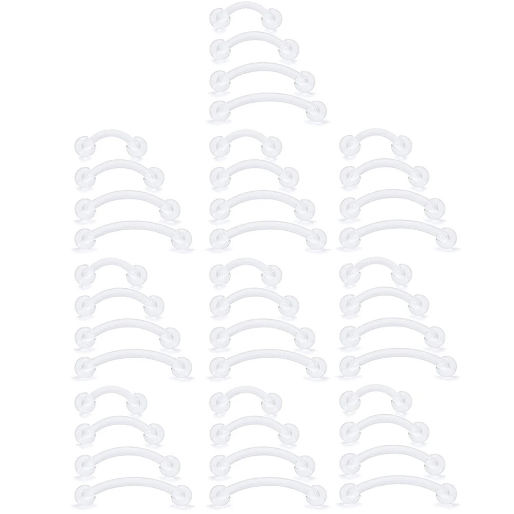 WKOUD Clear Flexible Bioplast Retainer Eyebrow Ring Piercing Jewelry Rook Daith Barbell Earring 6mm 8mm 10mm 12mm 250606