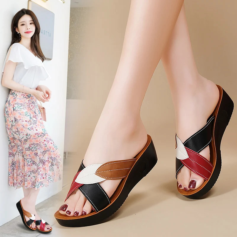Summer Women Wedge Sandals Premium Orthopedic Open Toe Sandals Vintage Anti-slip Leather Casual Female National style Shoes 250604