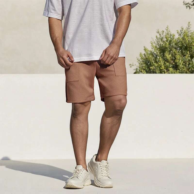 Mens Lightweight Summer Shorts with Elastic Waistband and Pockets Perfect for Casual Wear and Outdoor Activities