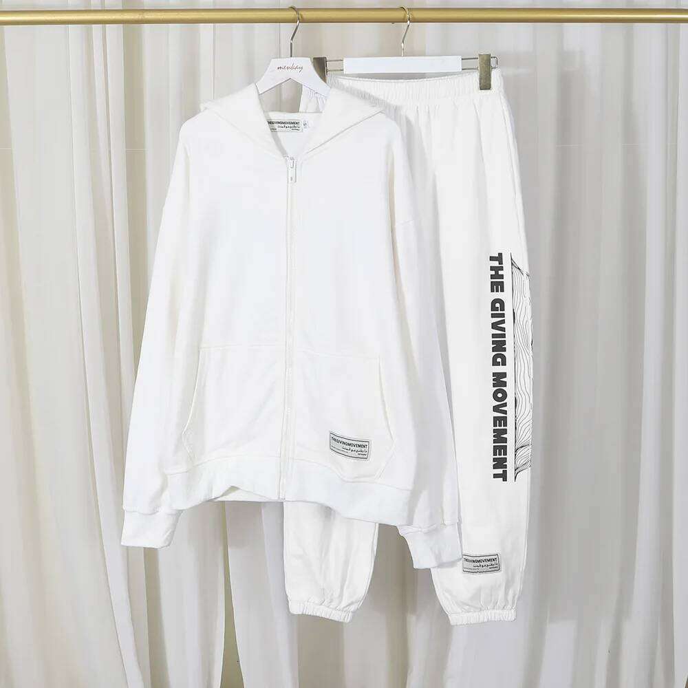 THEGIVINGMOVEMENT TGM Jacket for Men Women Casual Hoodie Pants Loose Comfortable Long Sleeve Zipper Sportswear Suit 2 Piece Sets