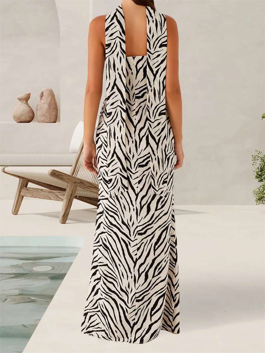 Womens Boho Floral Print Off Shoulder Maxi Dress with Ruffle Hem and Matching Headband for Summer Beach Party